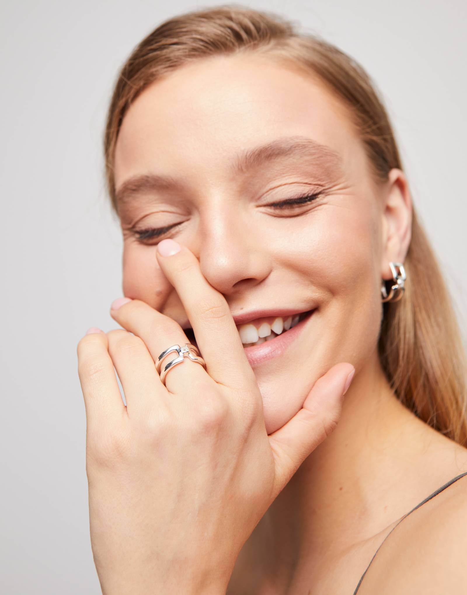 Anello Doppio Donna Uno De 50 Argento Topazio Bianco ANI0816BLNMTL15