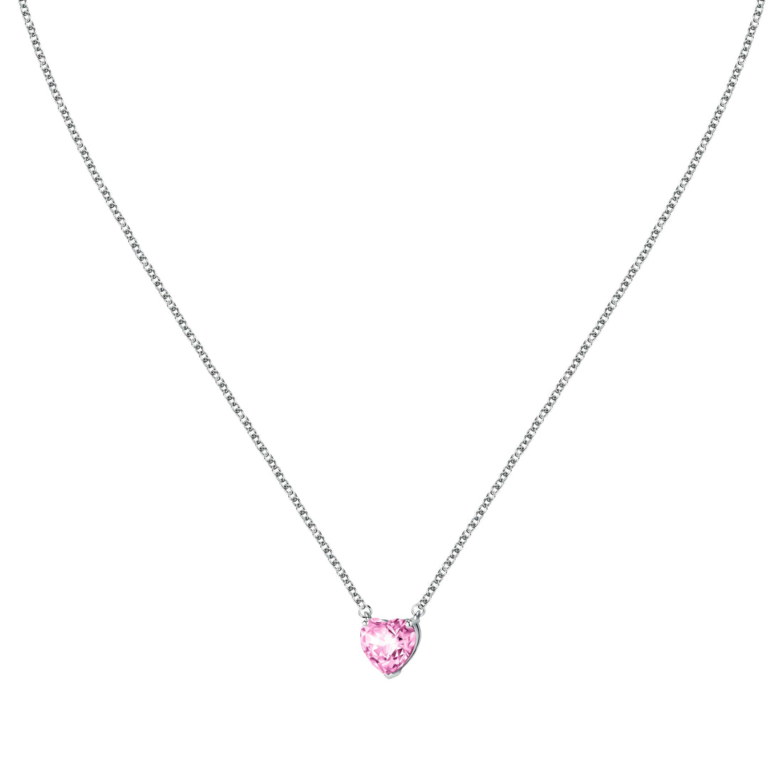 Collana Donna Chiara Ferragni Catenina Acciaio Cuore Rosa Zircone