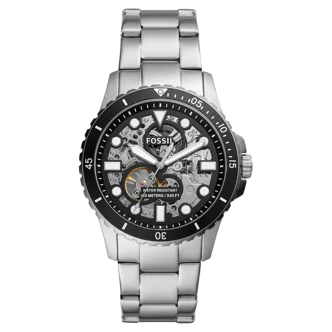 Orologio Uomo Acciaio Fossil Solo Tempo Automatico Nero 100M ME3190
