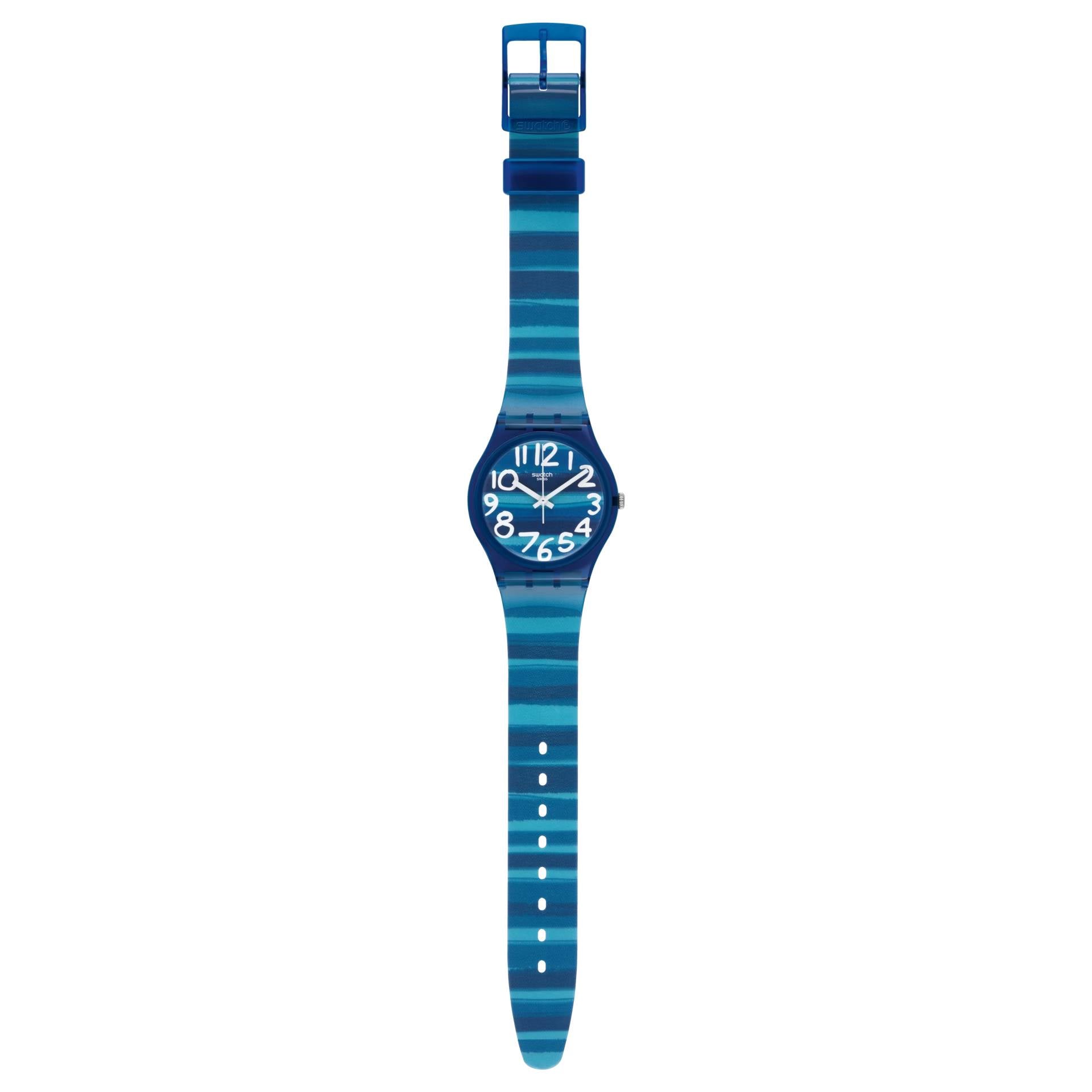Orologio Unisex Bambino Swatch Linajola Quarzo Data Azzurro Mare Blu GN237
