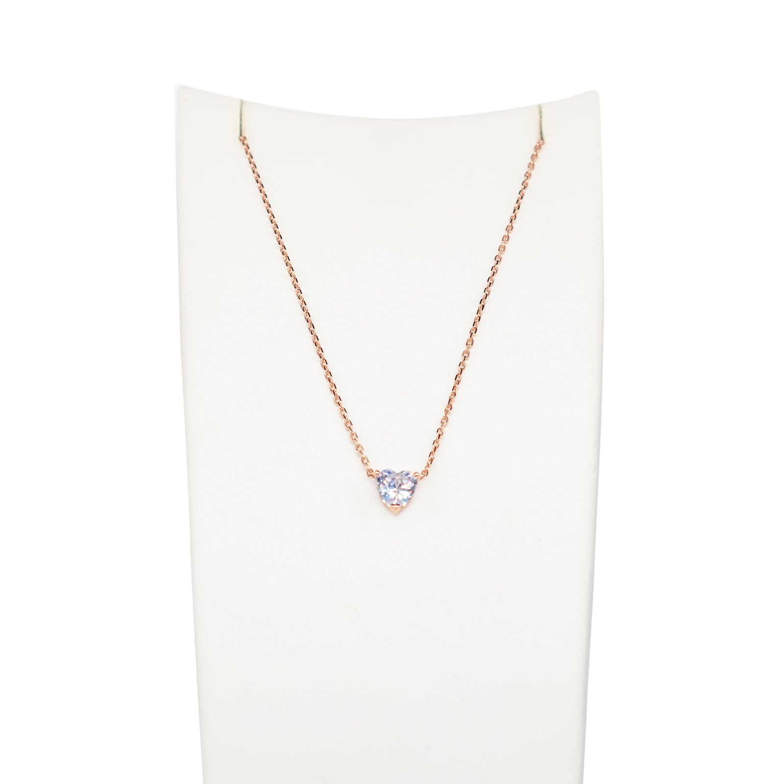 Collana Donna Re Mida Argento 925 Rosé Cuore Con Zircone Bianco C030