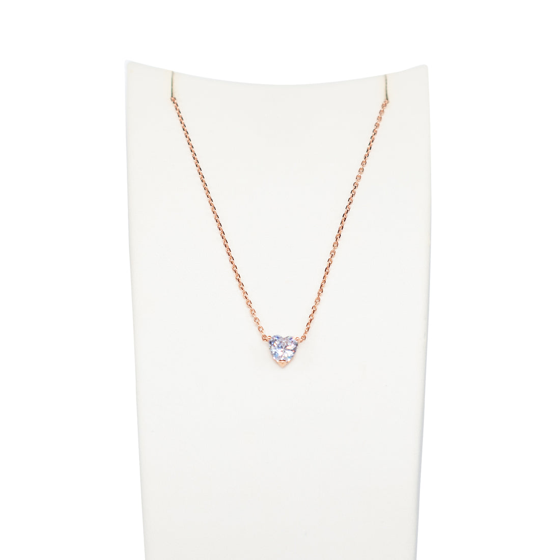 Collana Donna Re Mida Argento 925 Rosé Cuore Con Zircone Bianco C030