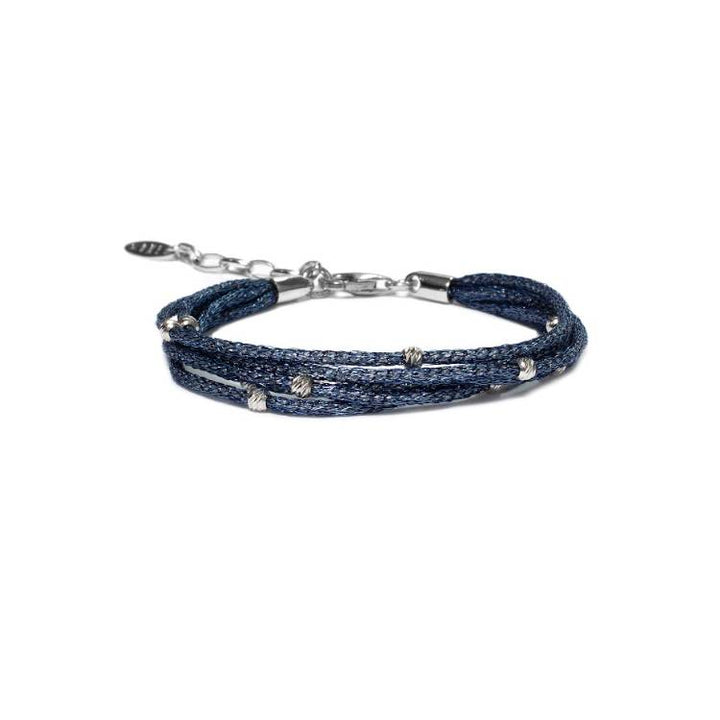 Bracciale Donna Borsari Venere Argento 925 Filato Metallico Blu BR-VENERE07P