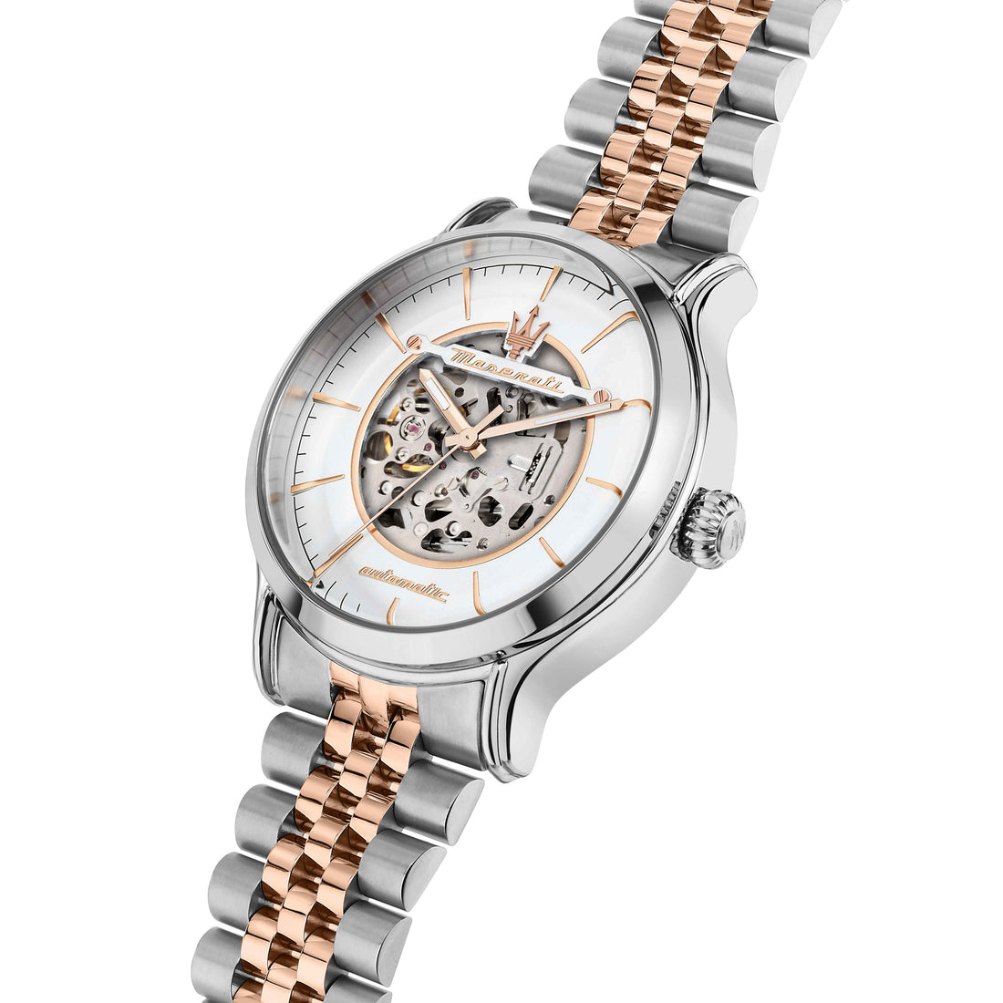 Orologio Uomo Maserati Acciaio Bicolore Automatico Scheletrato Solo Tempo R8823118011