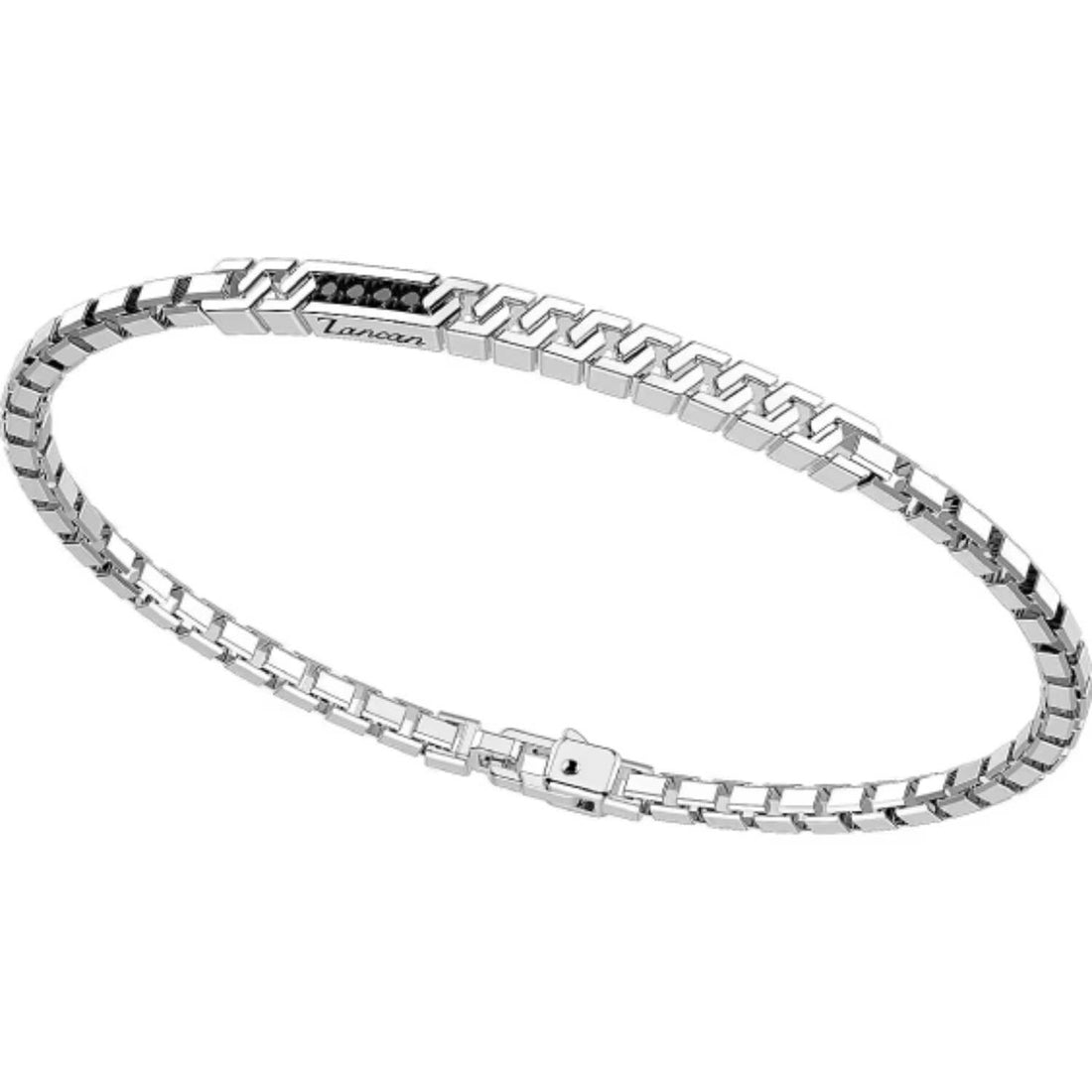 Bracciale Uomo Zancan Argento 925 Spinelli Neri EXB821