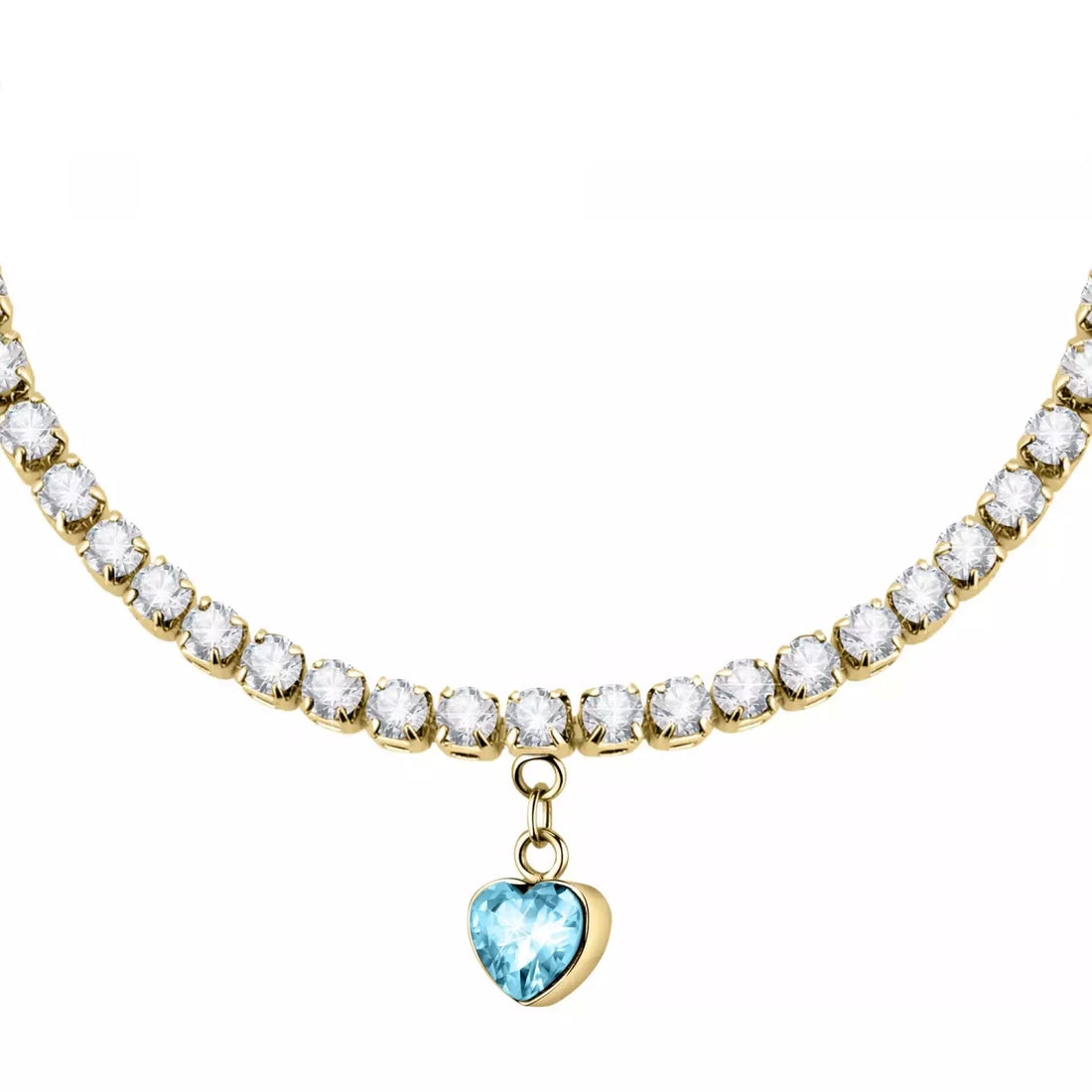 Bracciale Donna La Petite Story Acciaio Dorato Con Charm Cuore Zircone Azzurro LPS05ASD29