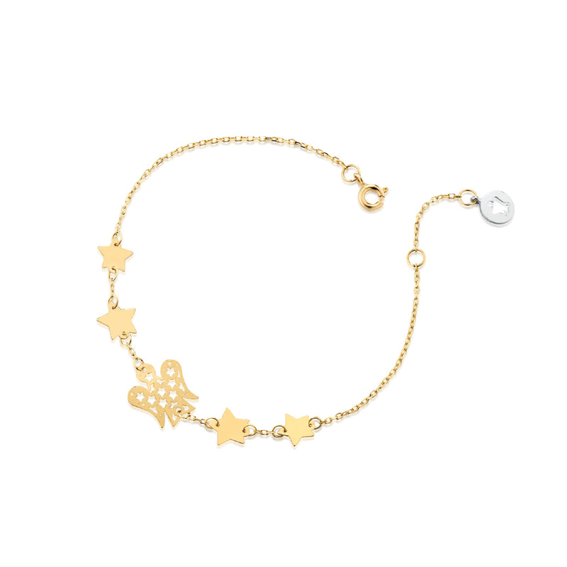 Bracciale  Bimba in oro 9 ct. con stelline NKT286