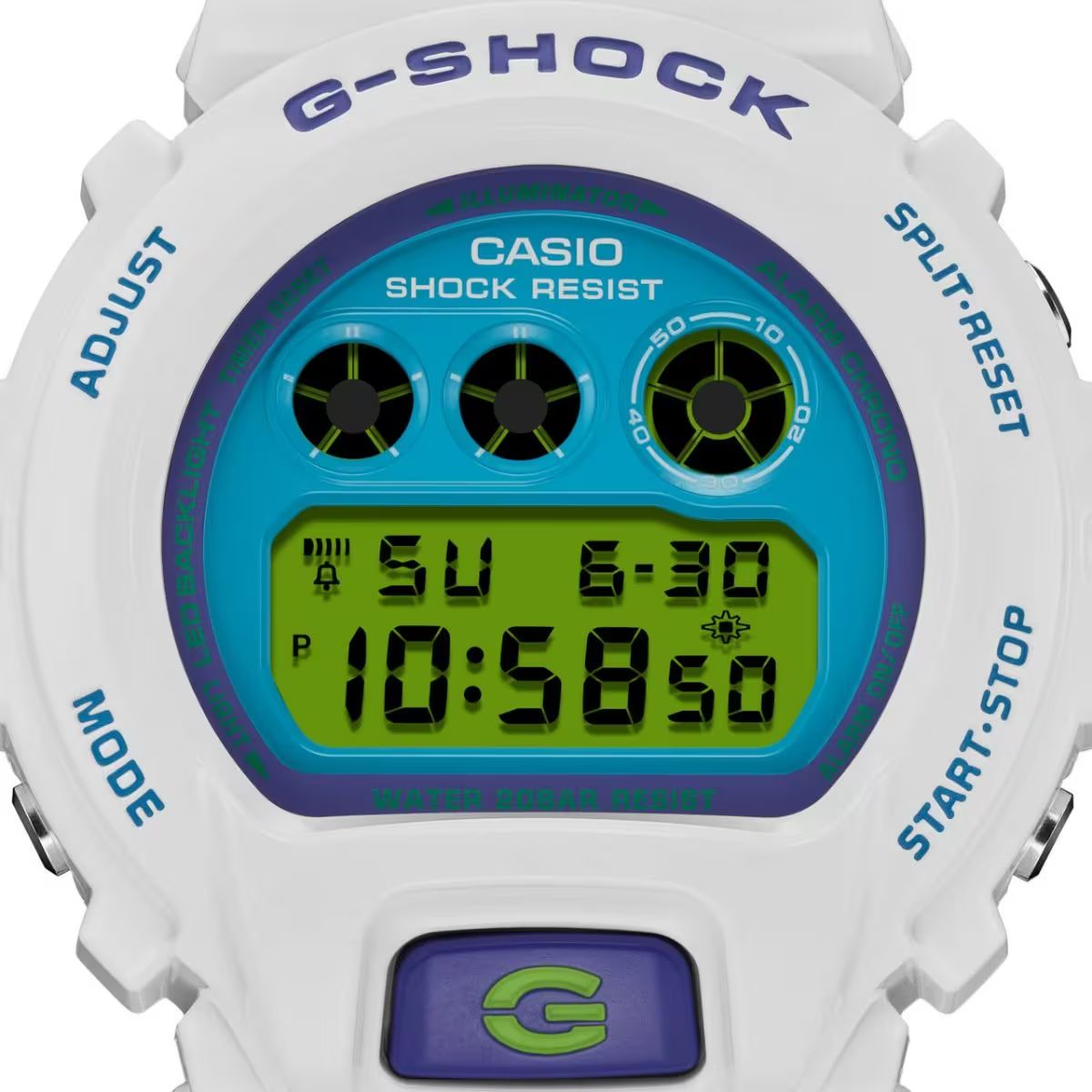 Orologio Unisex Casio G-SHOCK Quarzo Digitale Bianco Turchese DW-6900RCS-7ER