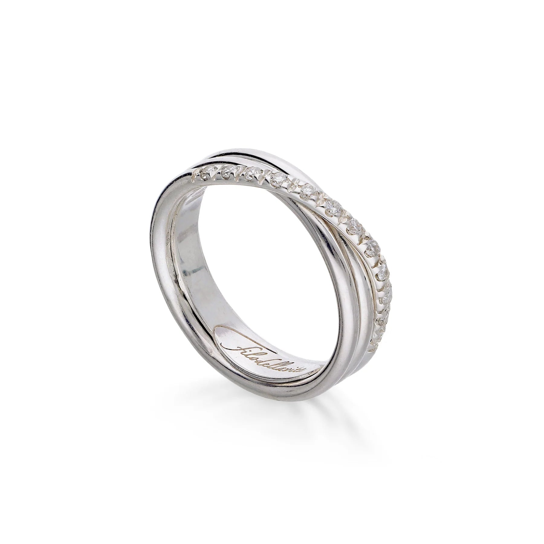 Anello Donna Filodellavita Rubinia 3 Fili Argento 925 Diam. Bianchi Mis 12 AN8ABT