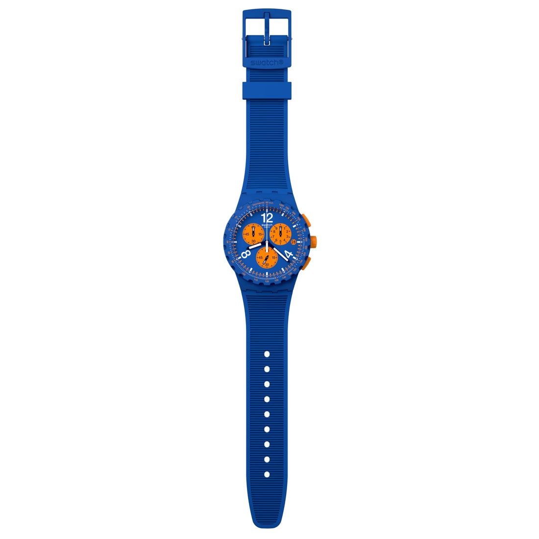 Orologio Unisex Swatch Primarly Blue Arancione Quarzo Cronografo Data SUSN419