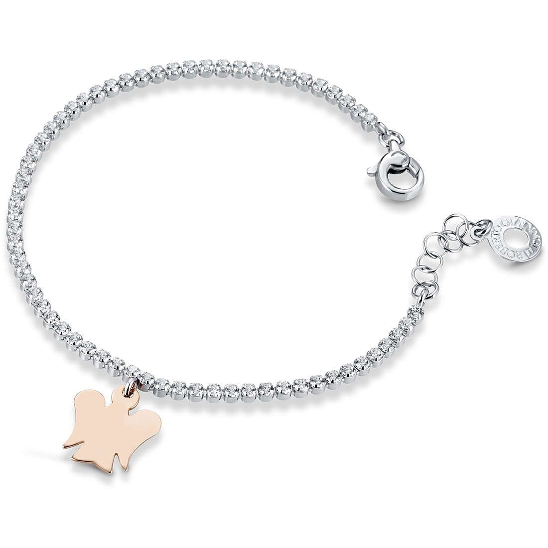 Bracciale Donna Argento 925 Roberto Giannotti Bianco Angelo Rosè Zirconi Tennis