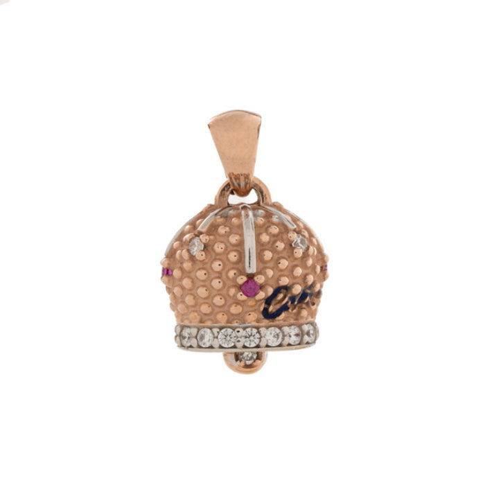 Ciondolo La Campanella di Capri Argento Rosè Zirconi Porta Fortuna CN5D2-ROS