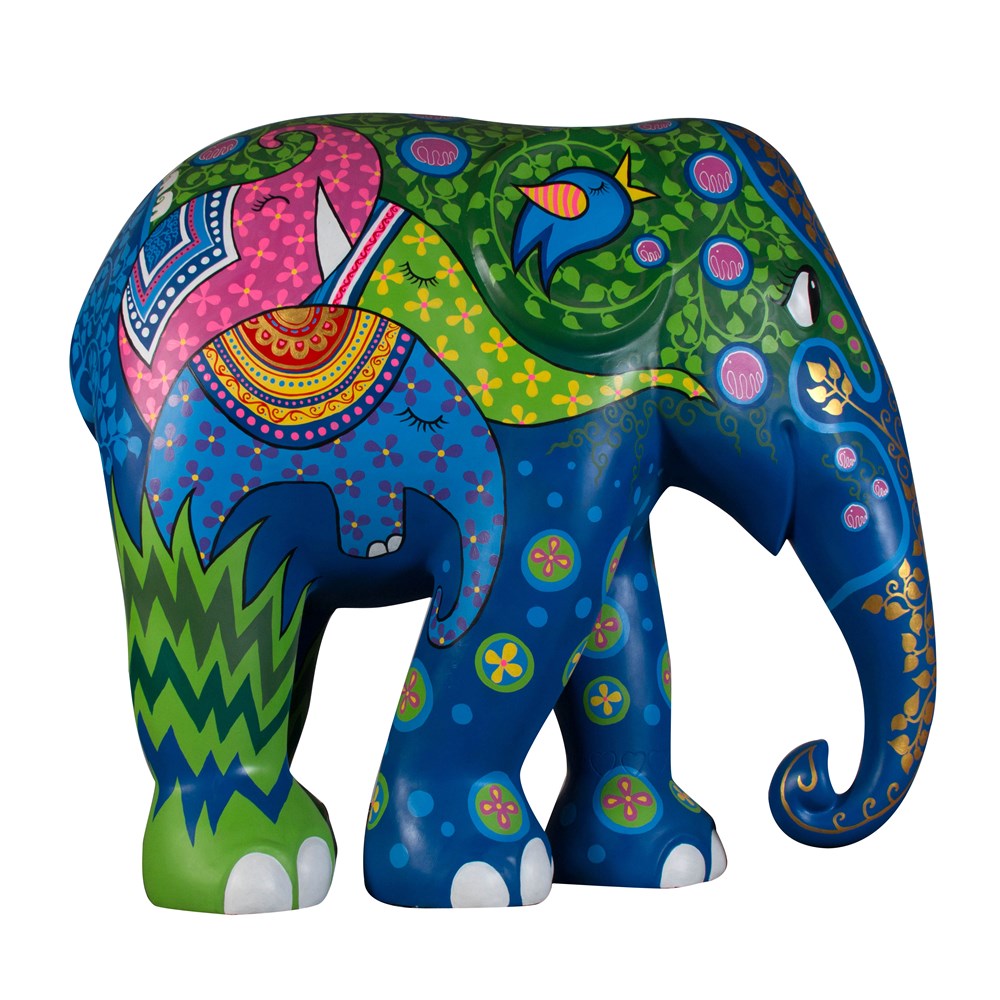 Scultura Elefante Onlylux Elephant Herd 30cm Resina Dipinto A Mano 8858831241497