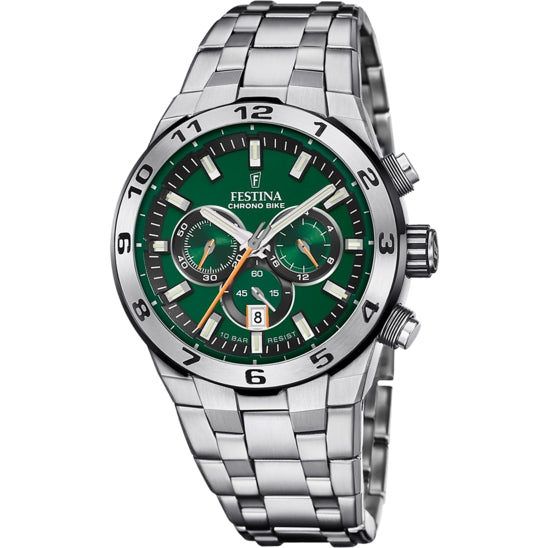 Orologio Uomo Festina Crono Bike Verde Nero Acciaio 10 ATM F20670/2
