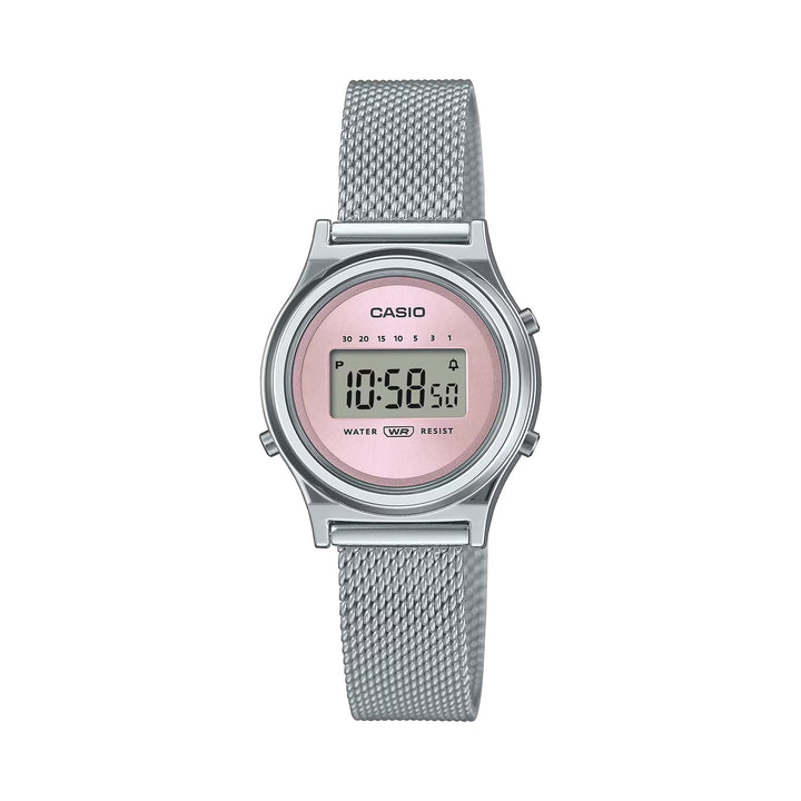 Orologio Donna Casio Digitale Acciaio Maglia Milano Rosa LA700WEM-3AEF
