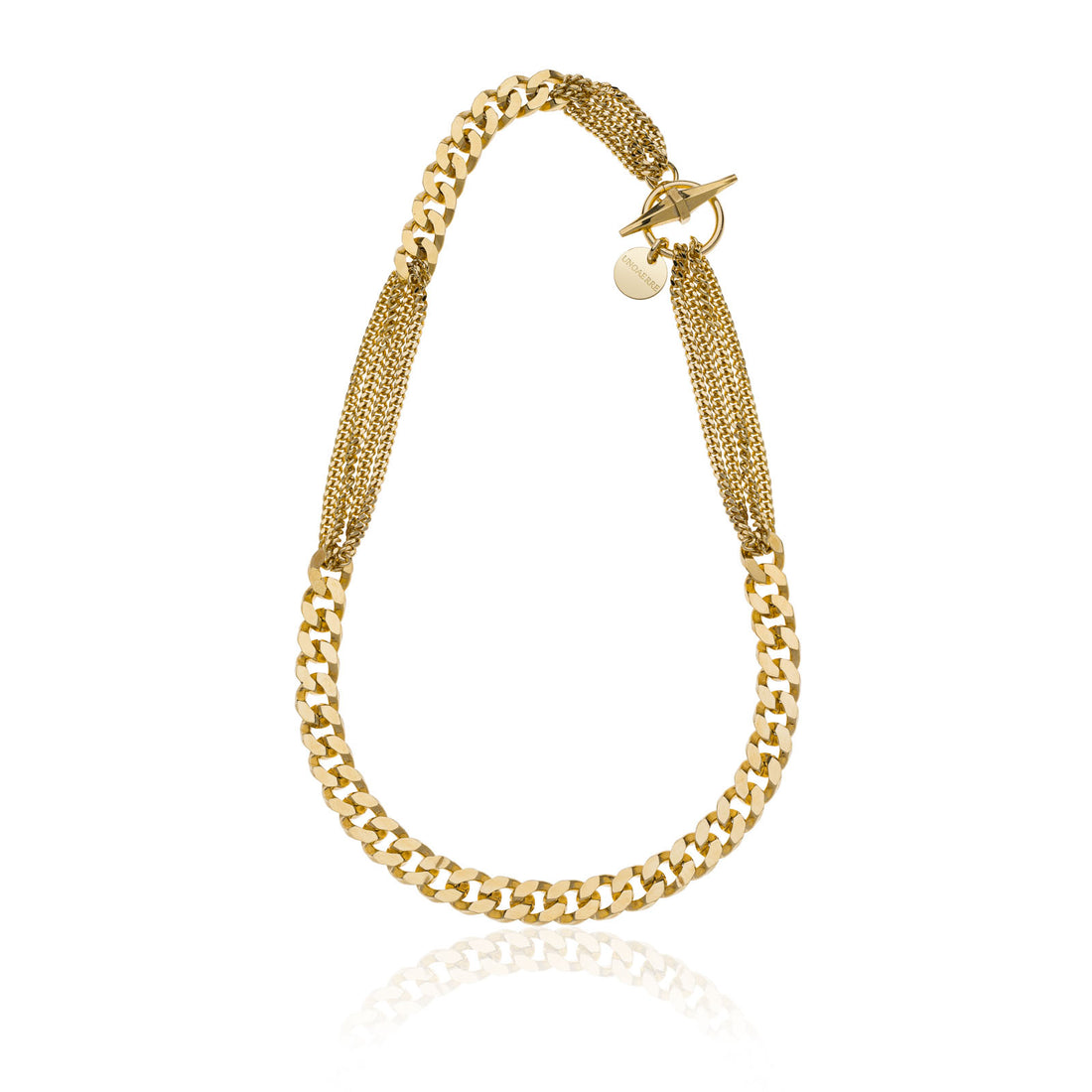 Collana Donna Unoaerre Bronzo Dorato Catena Grumetta Anellini Effetto Seta 540214