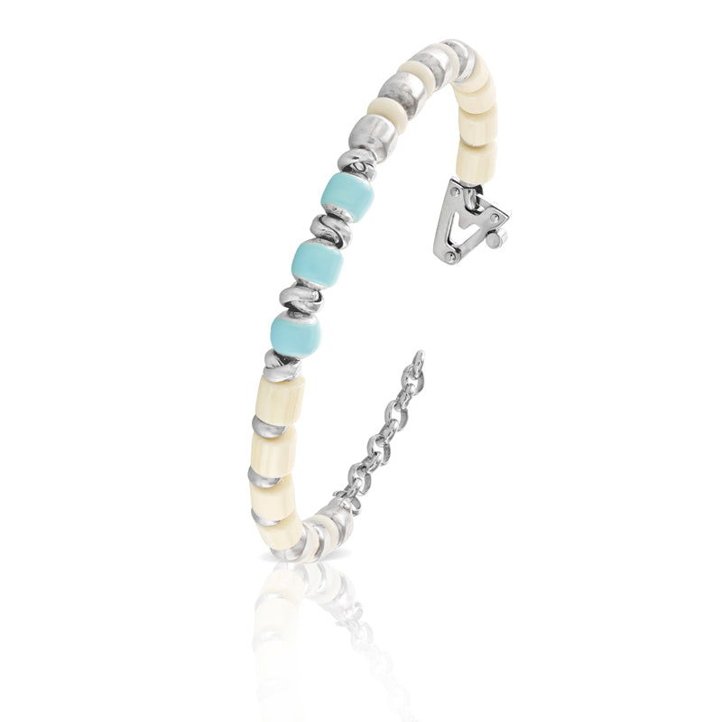 Bracciale in argento 925% con smalti sulla chiusura diamante nero ct 0,01