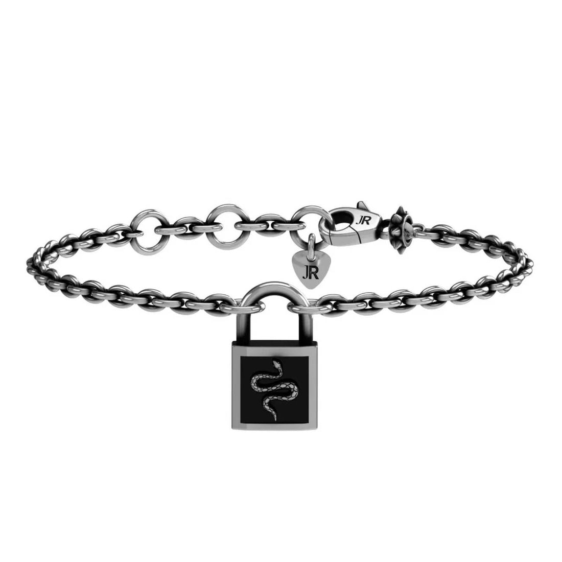 Bracciale Unisex John Richmond Lucchetto Serpente Bronzo Argentato JRLB03BW