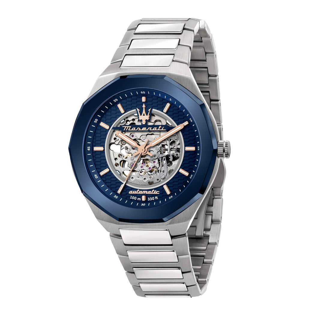 Orologio Uomo Maserati Acciaio Satinato Automatico Scheletrato Blu R8823142004