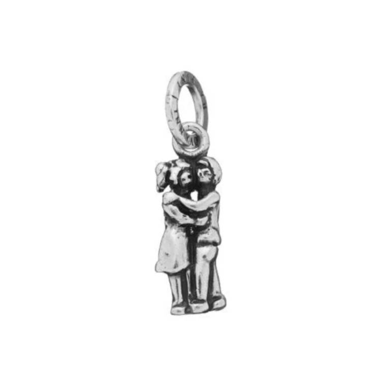 Charm Unisex Giovanni Raspini Argento 925 Due Innamorati Abbraccio Fatto A Mano 09353