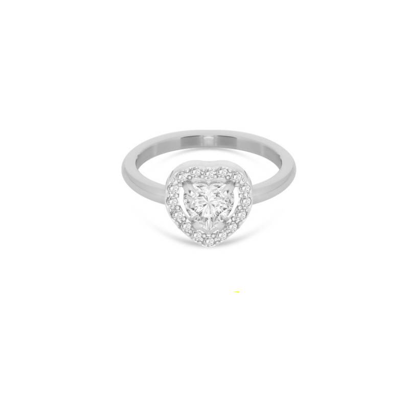 Anello Donna Liu Jo Solitario Acciaio Cuore Zirconi Bianchi LJ2252M10CV