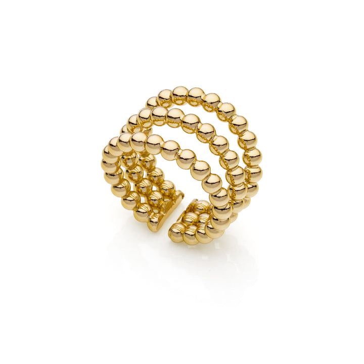 Anello Donna Unoaerre Bronzo Dorato Aperto Tre Fili Regolabile 532054