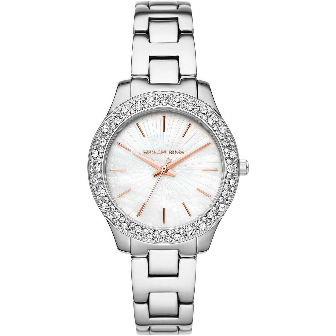 Orologio Donna Michael Kors Solo Tempo Liliane Collection Cristalli Bianchi MK4556