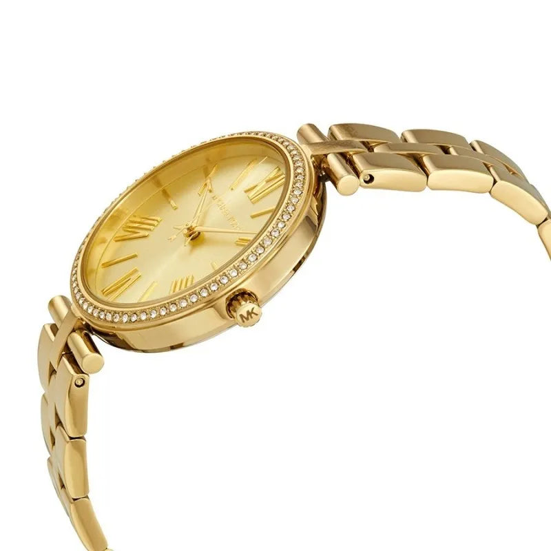Orologio Donna Michael Kors Acciaio Dorato Solo Tempo Zirconi MK3903