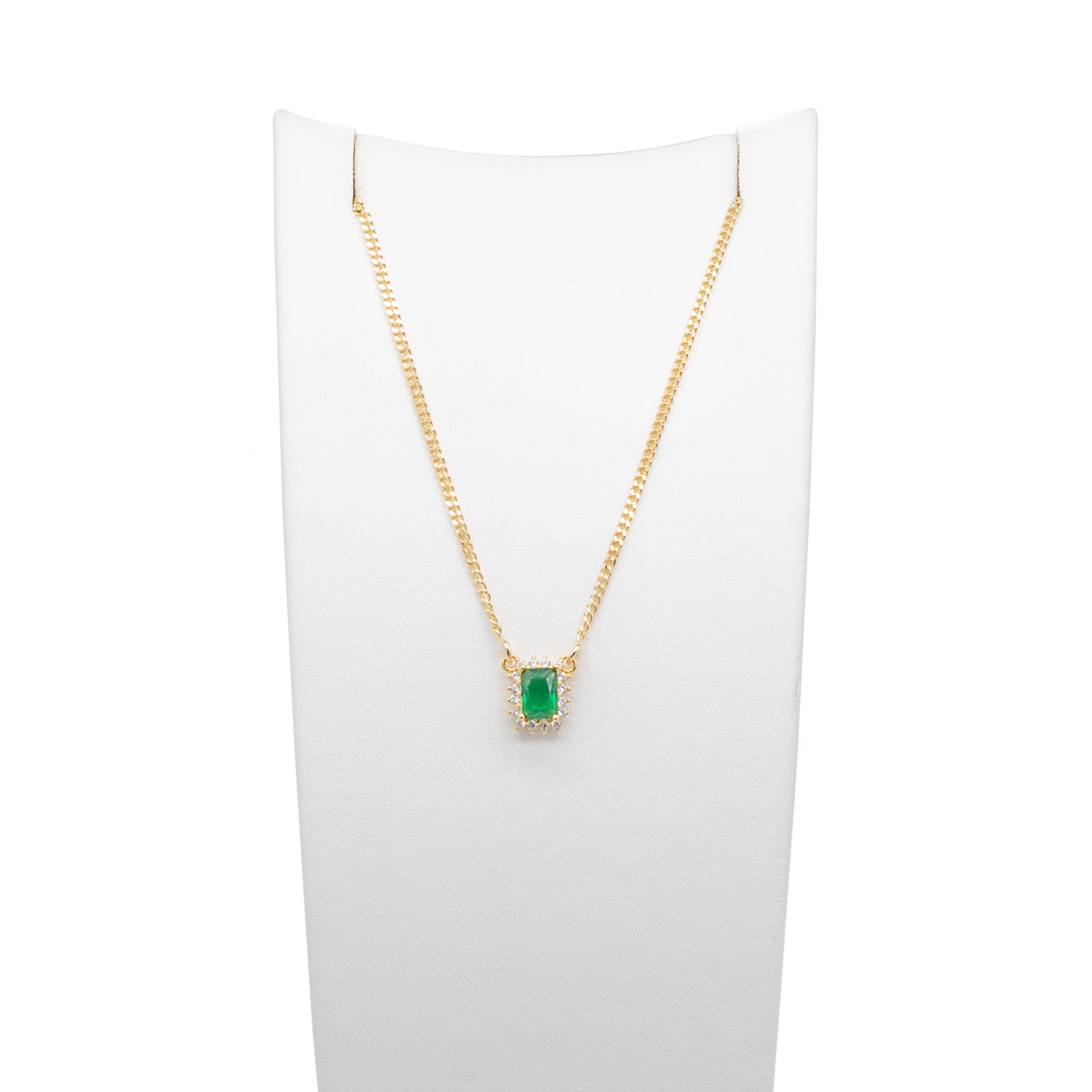 Collana Donna Re Mida Argento 925 Dorato Con Smeraldo C005