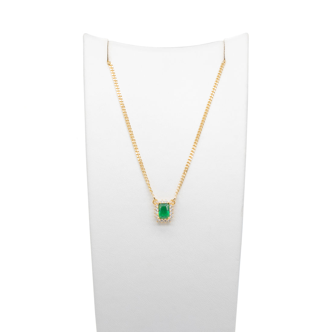 Collana Donna Re Mida Argento 925 Dorato Con Smeraldo C005