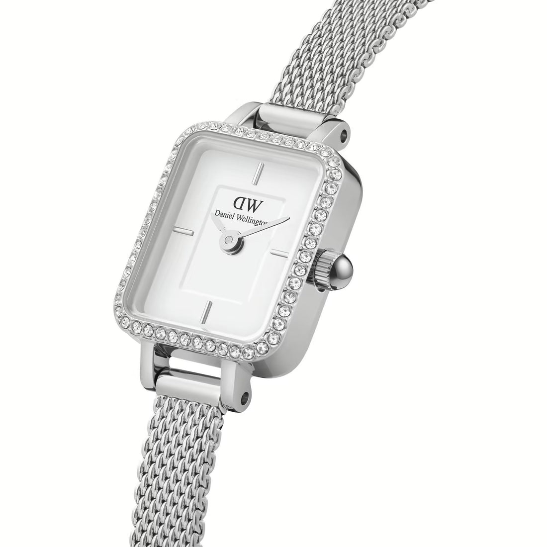 Orologio Donna Daniel Wellington Quadro Mini Acciaio Zirconi Bianchi DW00100732