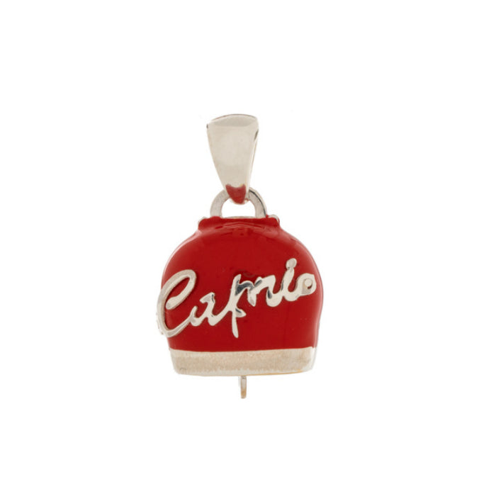Ciondolo La Campanella di Capri Argento Porta Fortuna Smalto Rosso CSLD2-ROSS