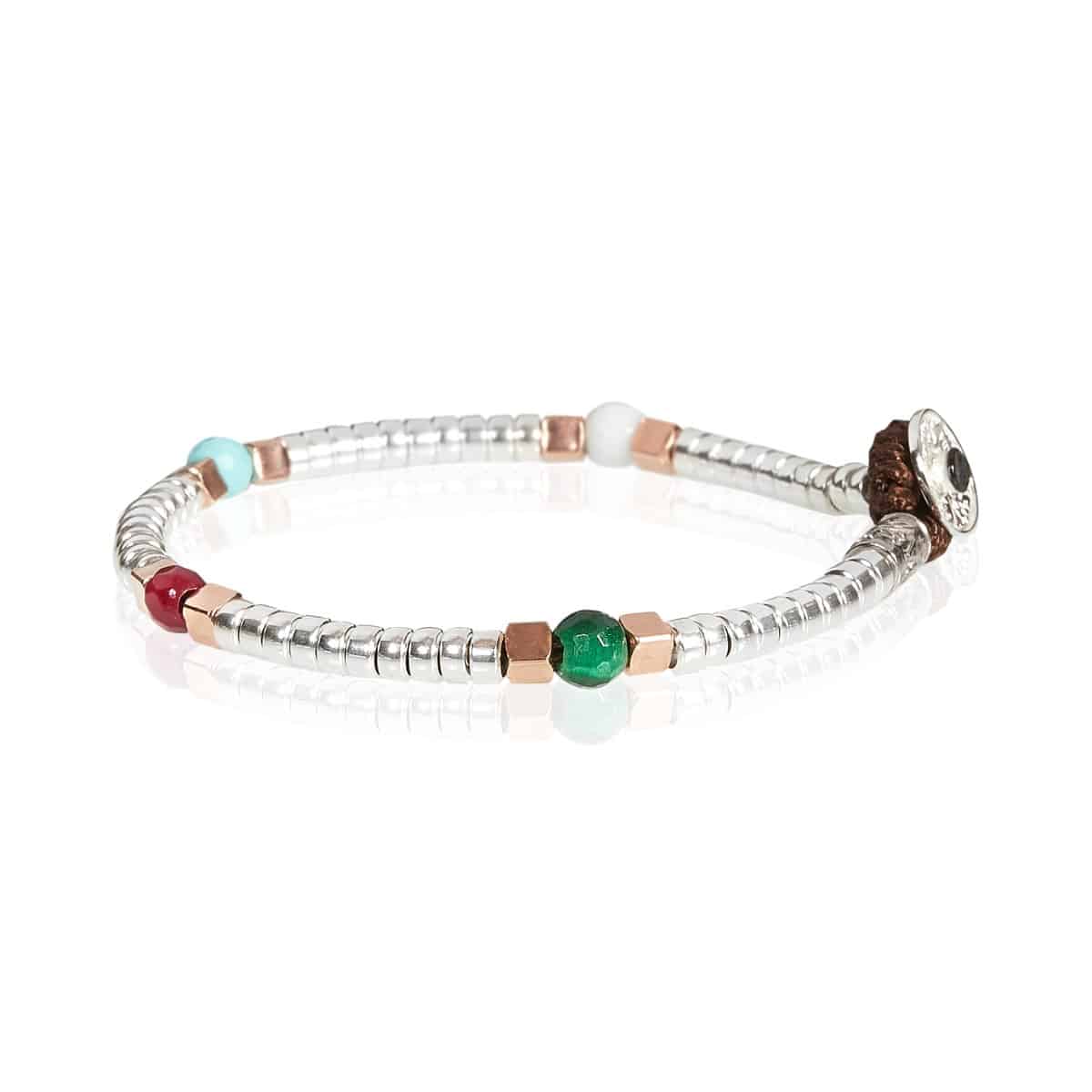 Bracciale Unisex Gerba Argento 925 Mon Amour Pietre Multicolore Sfaccettate MA38