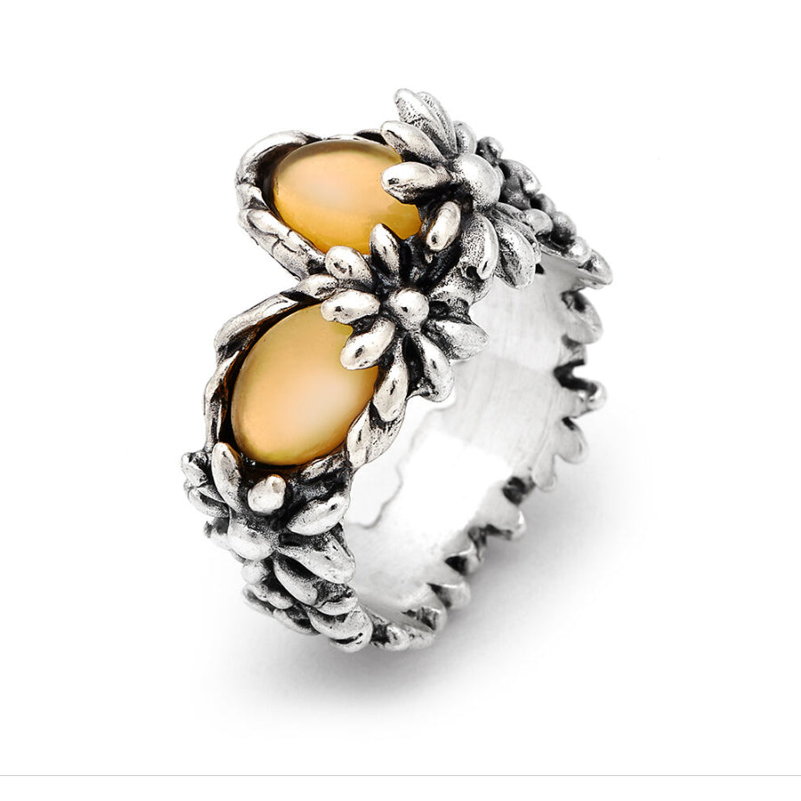 Anello Donna Giovanni Raspini Argento 925 Daisy Margherita Pietra Gialla 11739/14