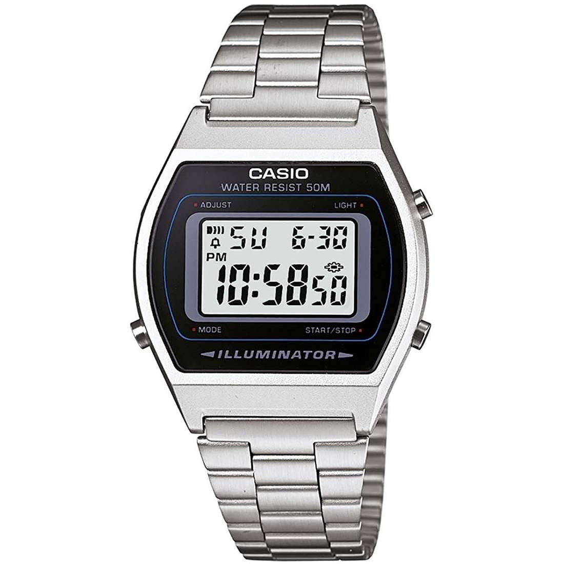 Orologio Donna Acciaio Casio Vintage Quarzo  Digitale Cronografo Sveglia