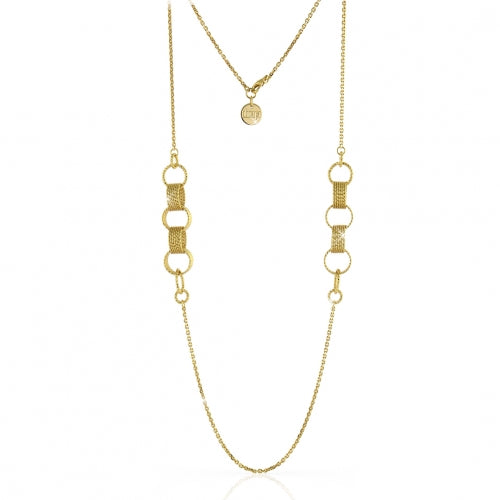 Collana Donna Unoaerre Bronzo Dorato Catena Cilindri Sfaccettato 466550