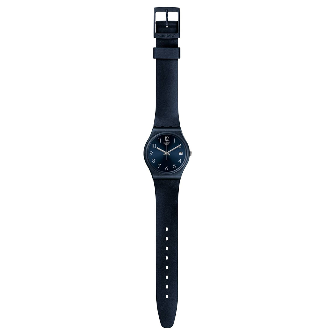 Orologio Donna Gomma Silicone Swatch Quarzo Solo Tempo Blu Data GN414