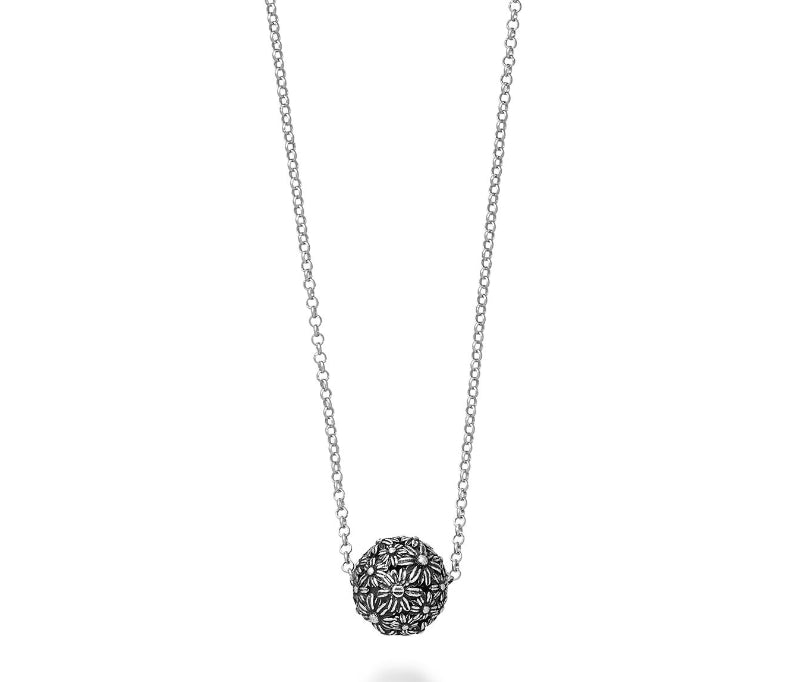 Collana Donna Giovanni Raspini Argento 925 Ciondolo Boule Margherite 11597