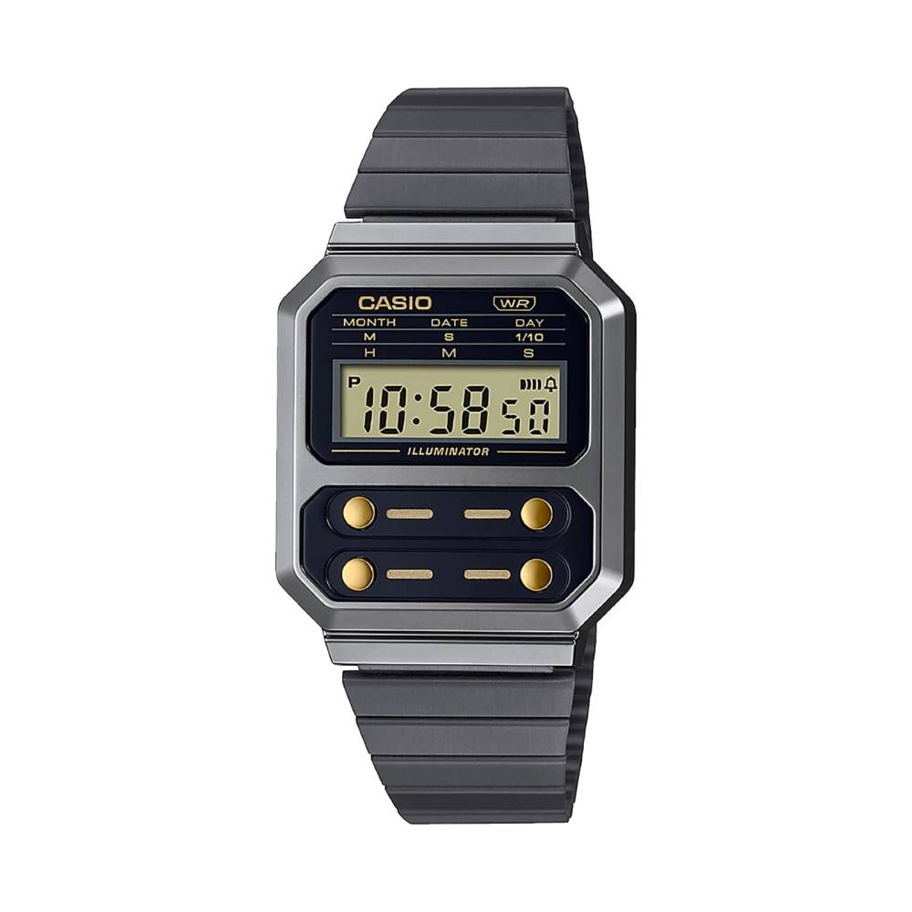 Orologio Uomo Acciaio Nero Casio Quarzo Digitale Vintage A100WEGG-1A2EF