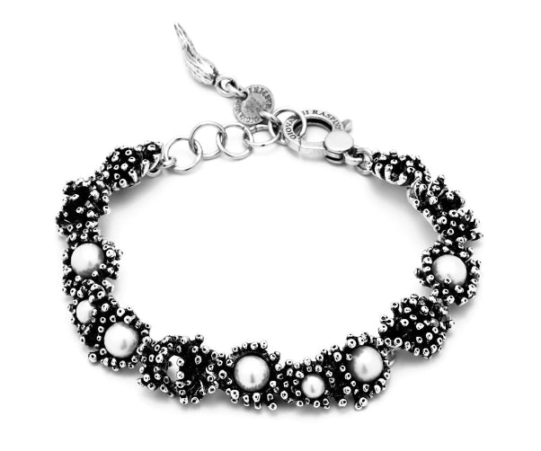 Bracciale Donna Giovanni Raspini Argento 925 Anemone Perle Semirigido 11264