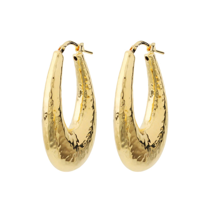 Orecchini Donna Etrusca Pendenti Cerchi Bronzo Dorato Oro 18 KT WSET01007.YG