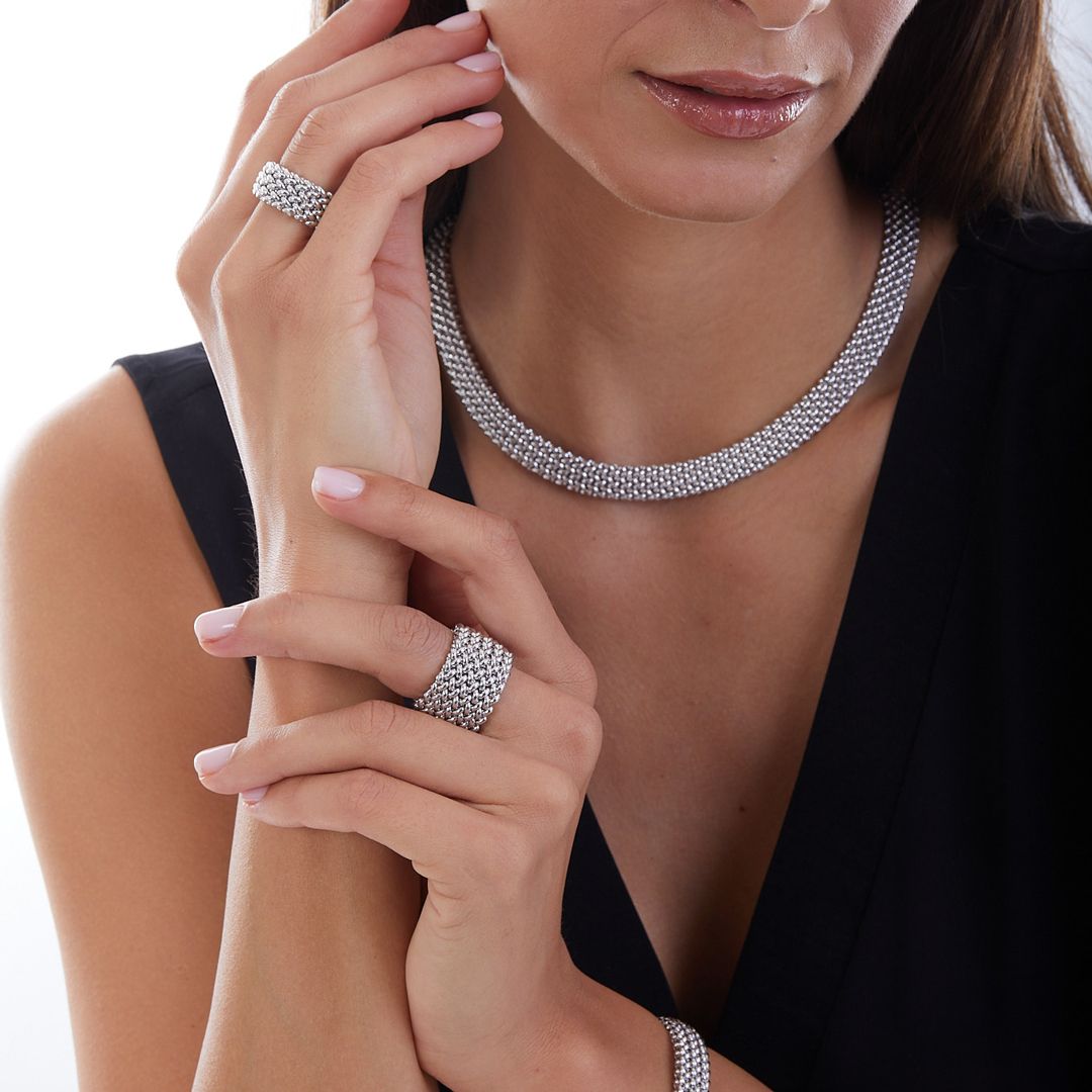 Anello Donna Unoaerre Argento 925 Lucido Fascia Chicco Di Riso 509544