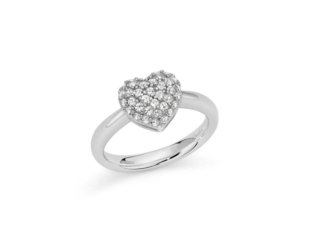 Anello Donna Miluna solitario Argento 925 con Topazi bianchi LID4008