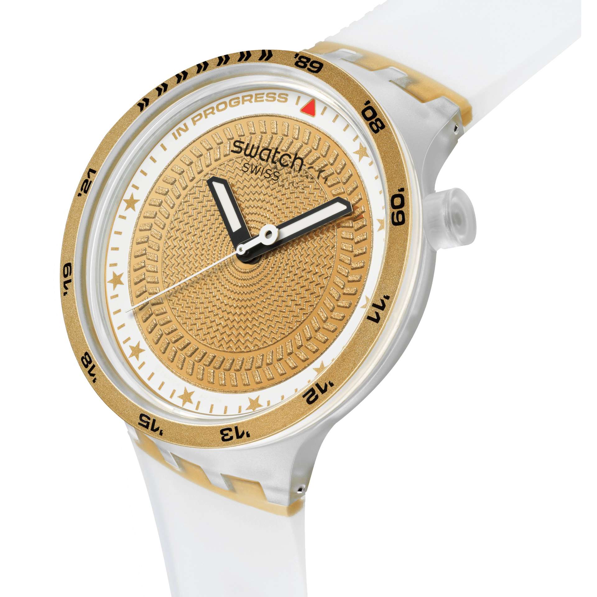 Orologio Unisex Swatch G-TURN Big Bold Oro SB05K105