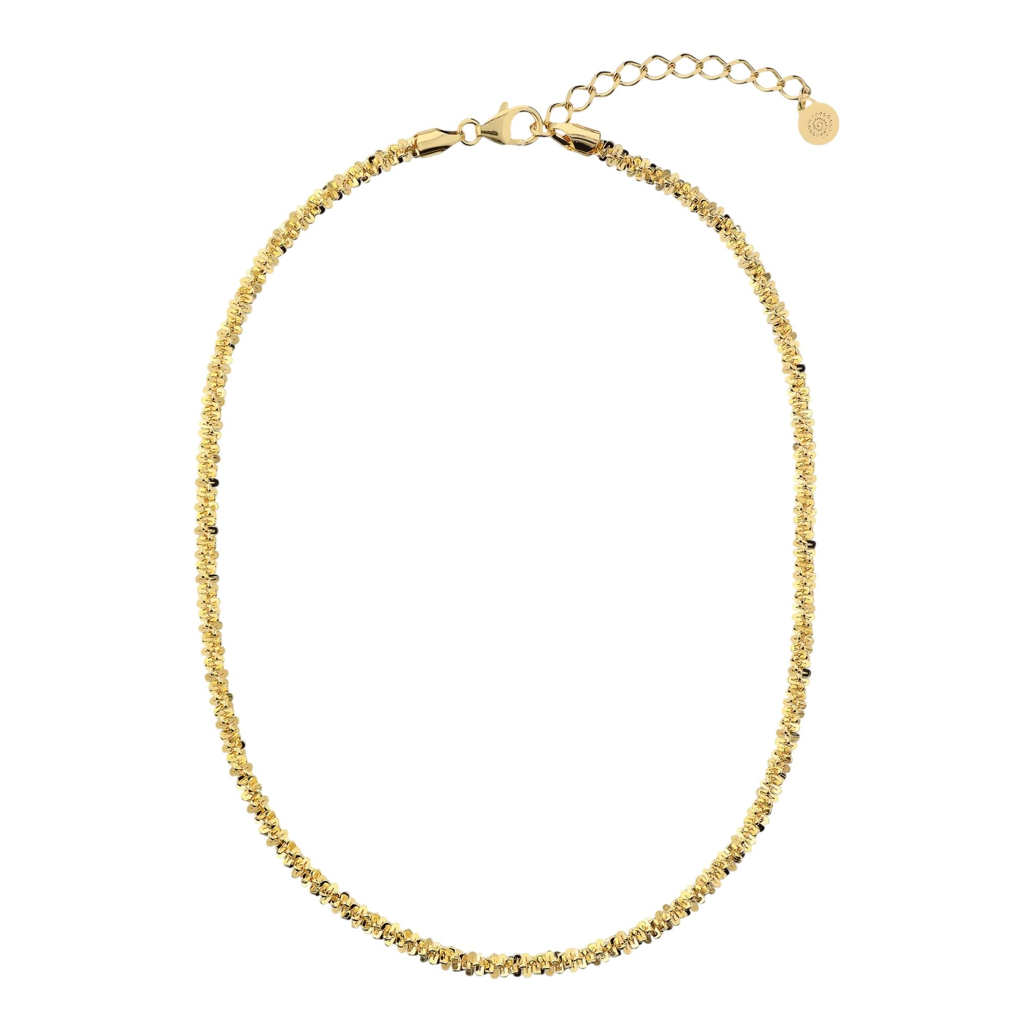 Collana Donna Etrusca Bronzo Dorato Catena Margherite Lucida WSET00880.YG