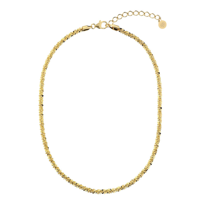 Collana Donna Etrusca Bronzo Dorato Catena Margherite Lucida WSET00880.YG