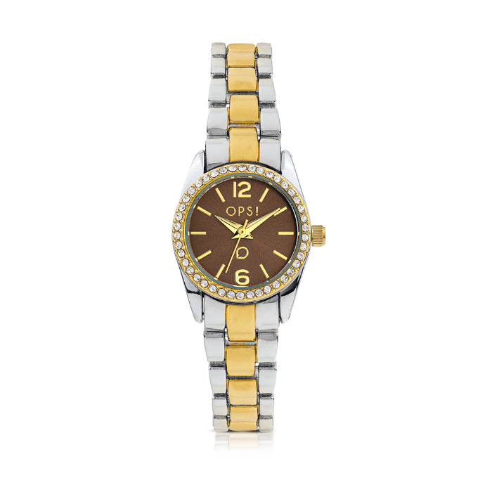 Orologio Donna Ops Zirconi CRYSTAL EDGE Marrone Bicolore OPSPW-1225-3450