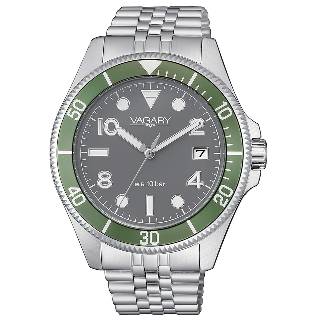 Orologio Uomo Vagary By Citizen Acqua Quarzo Solo Tempo Verde Nero Jubilee VD5-015-61