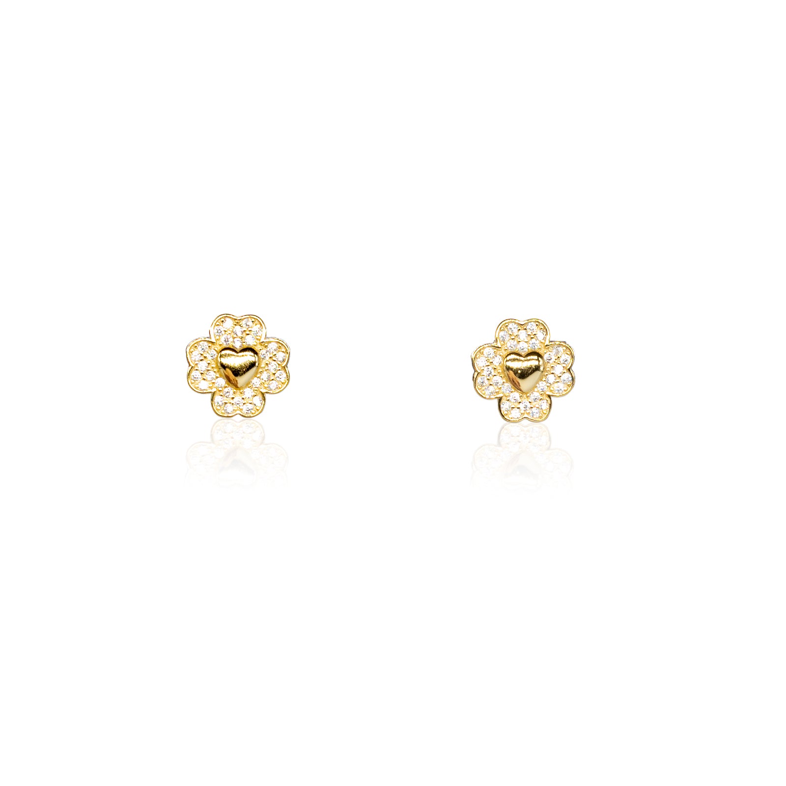 Orecchini Donna Re Mida Argento 925 Dorato Con Zirconi Bianchi O026
