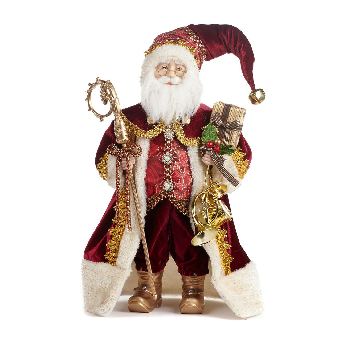 Babbo Natale Goodwill Artigianale Pupazzo Altezza 48,5 cm  Mantello Cappello AS25001